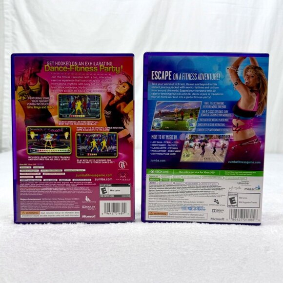XBOX 360 Kinect Zumba Fitness Game Bundle of 2 Discs Join The Party & World Part - Picture 2 of 8